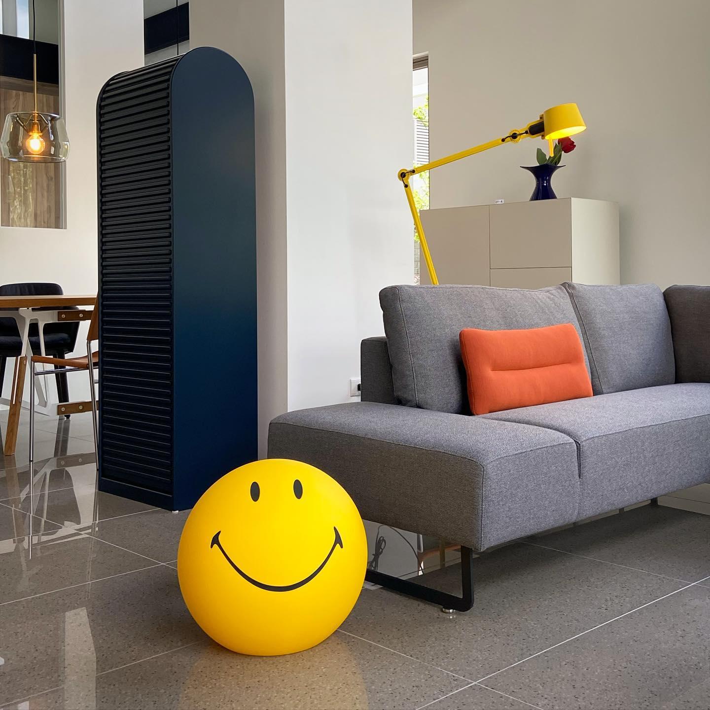 Modern Smiling Face Table Lamp Yellow Decorative LED Night Light for Home Decor