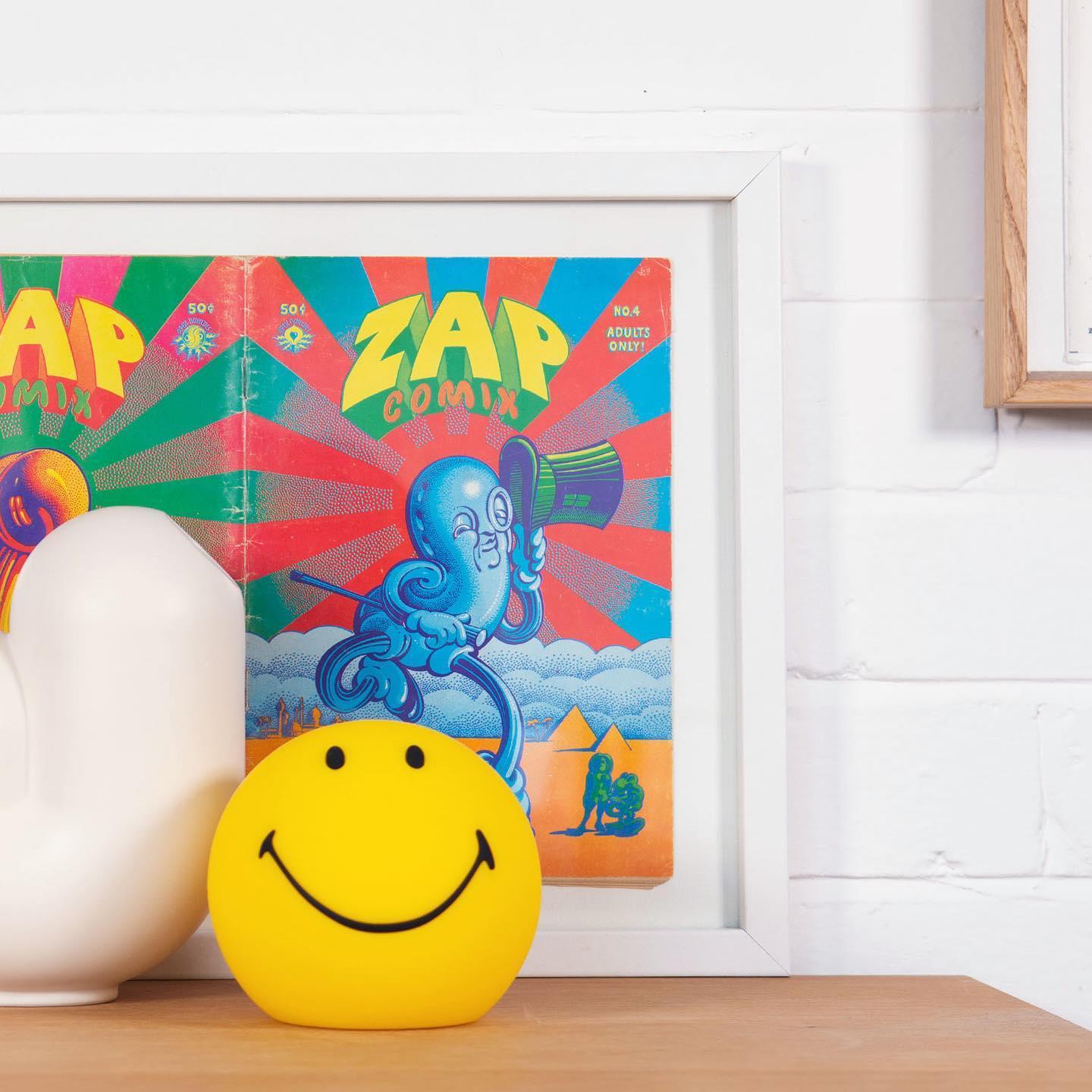 Modern Smiling Face Table Lamp Yellow Decorative LED Night Light for Home Decor
