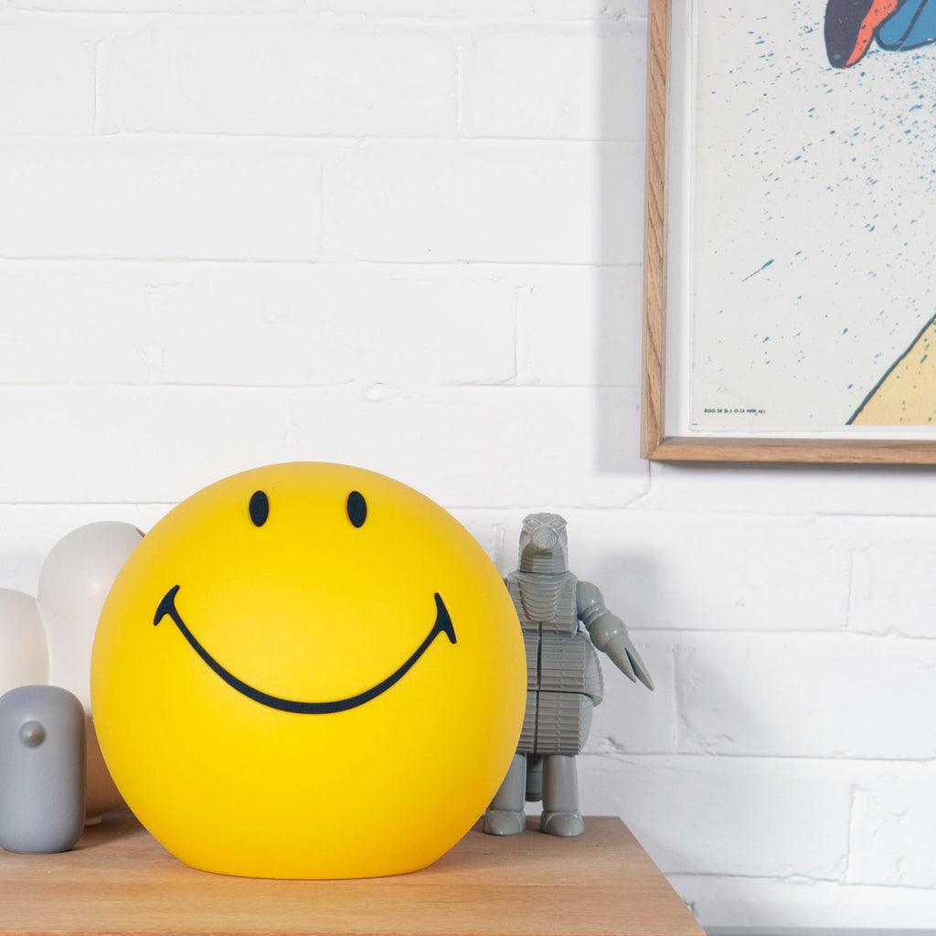 Modern Smiling Face Table Lamp Yellow Decorative LED Night Light for Home Decor