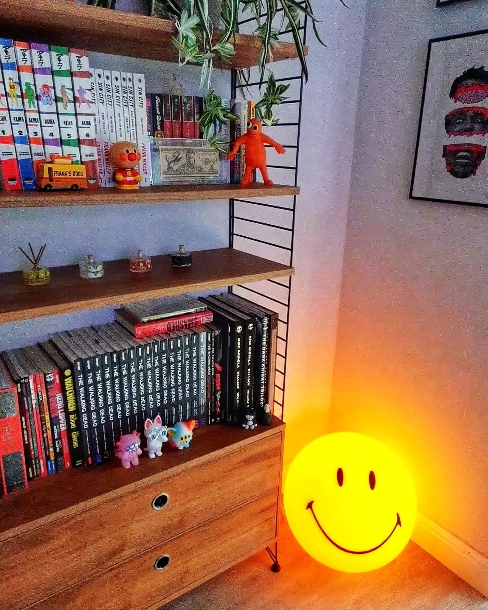 Modern Smiling Face Table Lamp Yellow Decorative LED Night Light for Home Decor