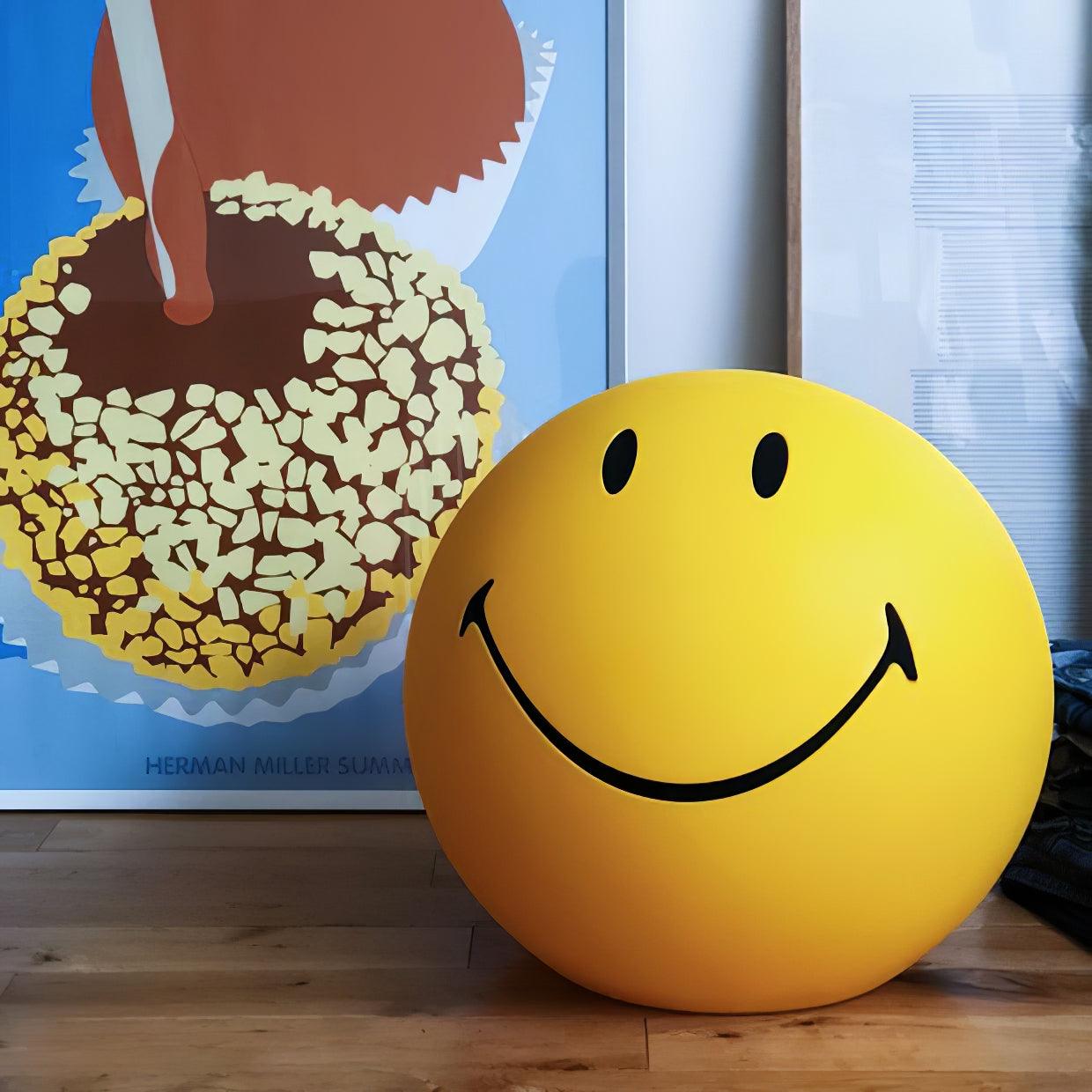 Modern Smiling Face Table Lamp Yellow Decorative LED Night Light for Home Decor