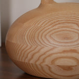 Modern Snail Design Wood Table Lamp with Round Base and White Fabric Shade for Bedroom