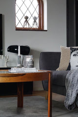 Modern Italian White Carrara Marble Table Lamp with Glazed Metal Mushroom Shade