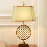 Soho Reading Table Lamp Gold Metal Base Blue Fabric Shade Decorative Lighting