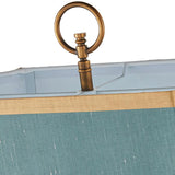 Soho Reading Table Lamp Gold Metal Base Blue Fabric Shade Decorative Lighting