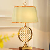 Soho Reading Table Lamp Gold Metal Base Blue Fabric Shade Decorative Lighting