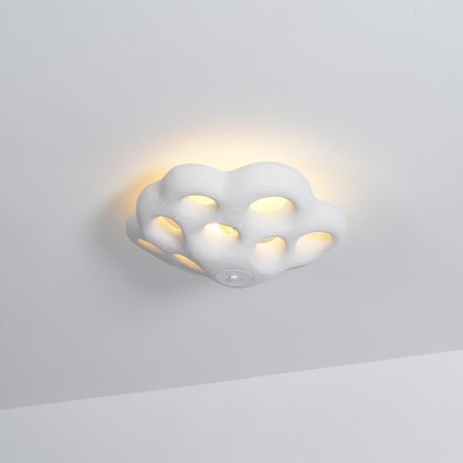 Modern Flower Design Retro Ceiling Lamp White Flush Mount Light for Dining Room Hallway