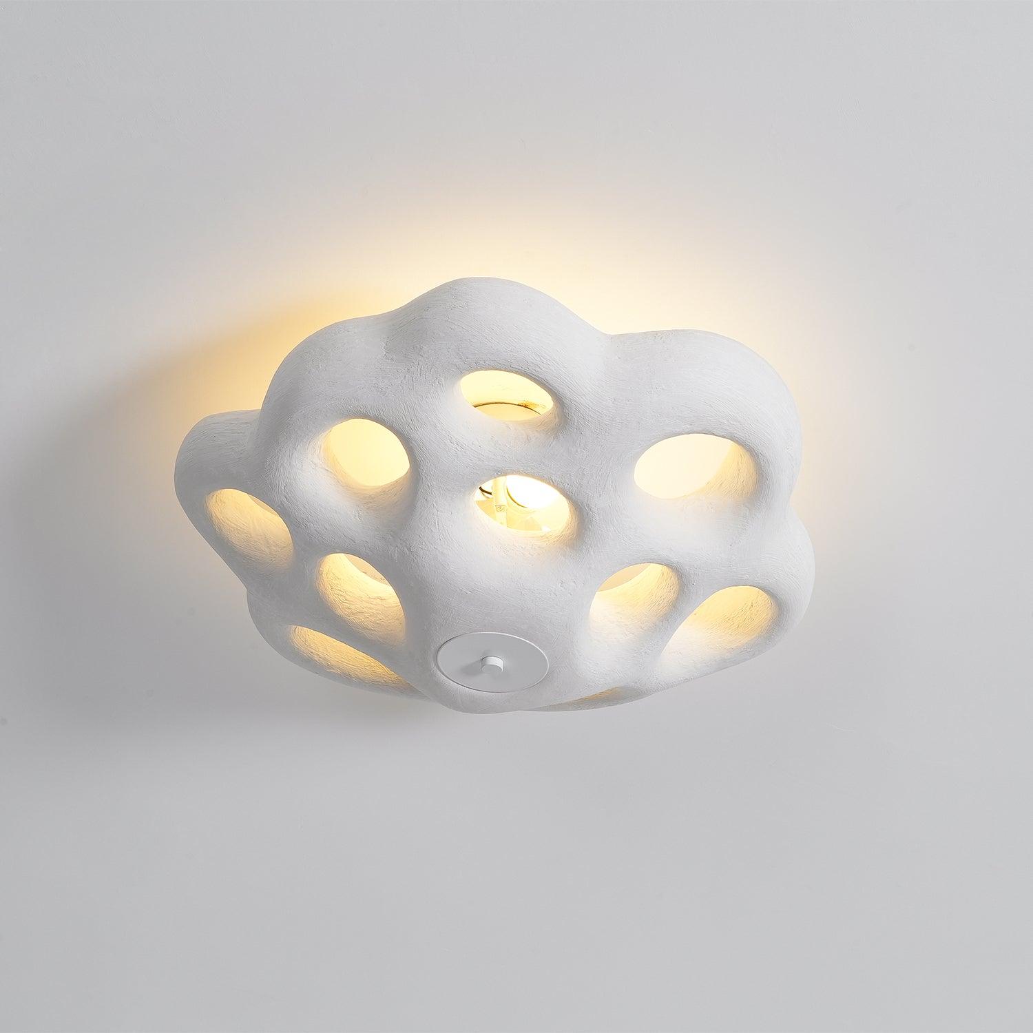 Modern Flower Design Retro Ceiling Lamp White Flush Mount Light for Dining Room Hallway