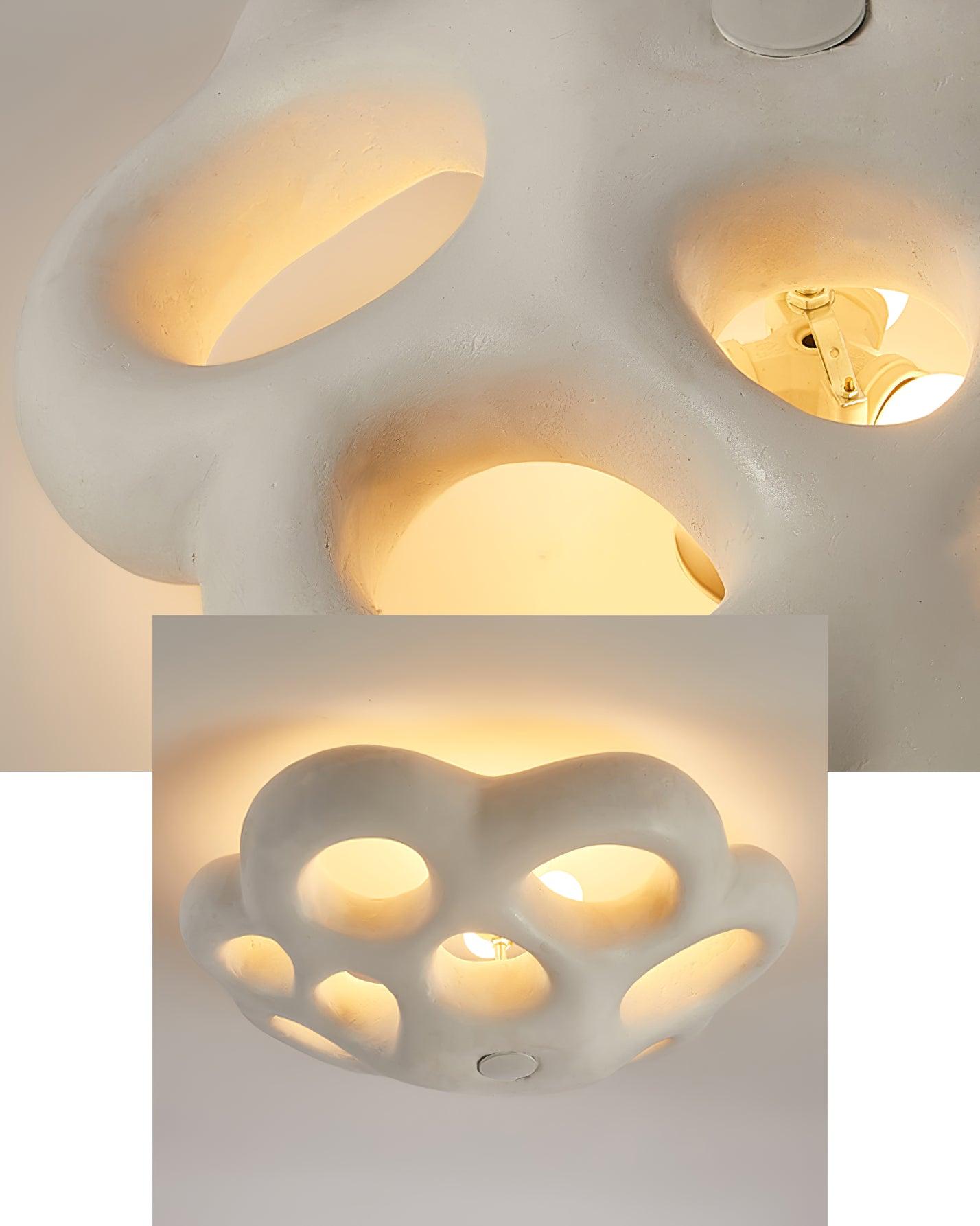 Modern Flower Design Retro Ceiling Lamp White Flush Mount Light for Dining Room Hallway