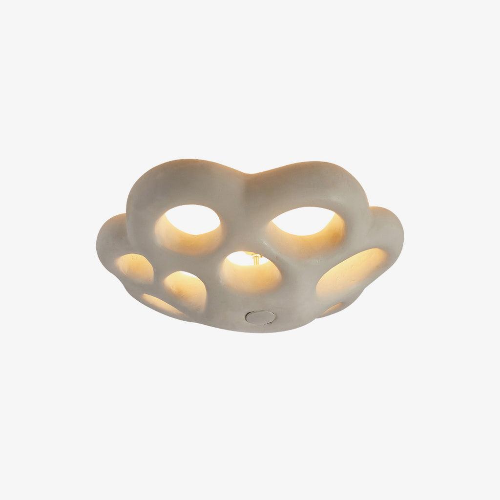 Modern Flower Design Retro Ceiling Lamp White Flush Mount Light for Dining Room Hallway
