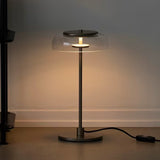 Modern Solara Brass and Glass LED Table Lamp for Living Room and Office