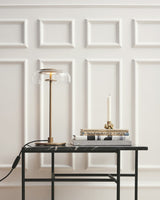 Modern Solara Brass and Glass LED Table Lamp for Living Room and Office