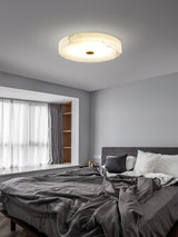 Sophie Natural Alabaster Stone Ceiling Lamp Round Flush Mount LED Light