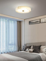 Sophie Natural Alabaster Stone Ceiling Lamp Round Flush Mount LED Light