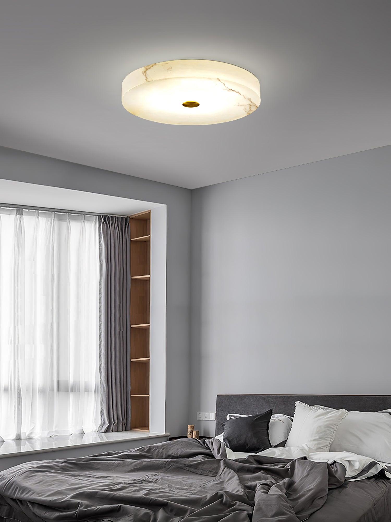 Sophie Natural Alabaster Stone Ceiling Lamp Round Flush Mount LED Light