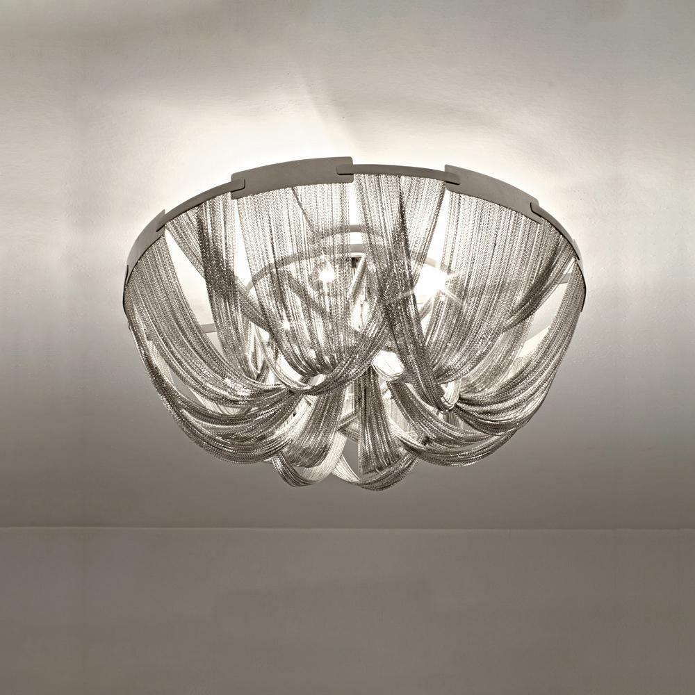 Luxury Contemporary Tassel Aluminum Chain Chandelier Modern Flush Mount Ceiling Light