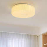 Modern Souffle Round Glass Flush Mount Ceiling Light for Bedroom and Living Room