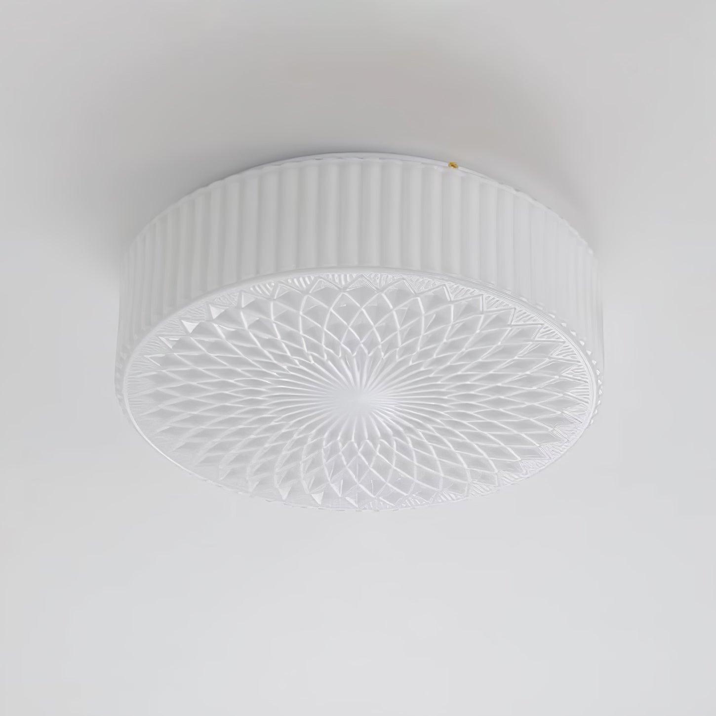 Modern Souffle Round Glass Flush Mount Ceiling Light for Bedroom and Living Room