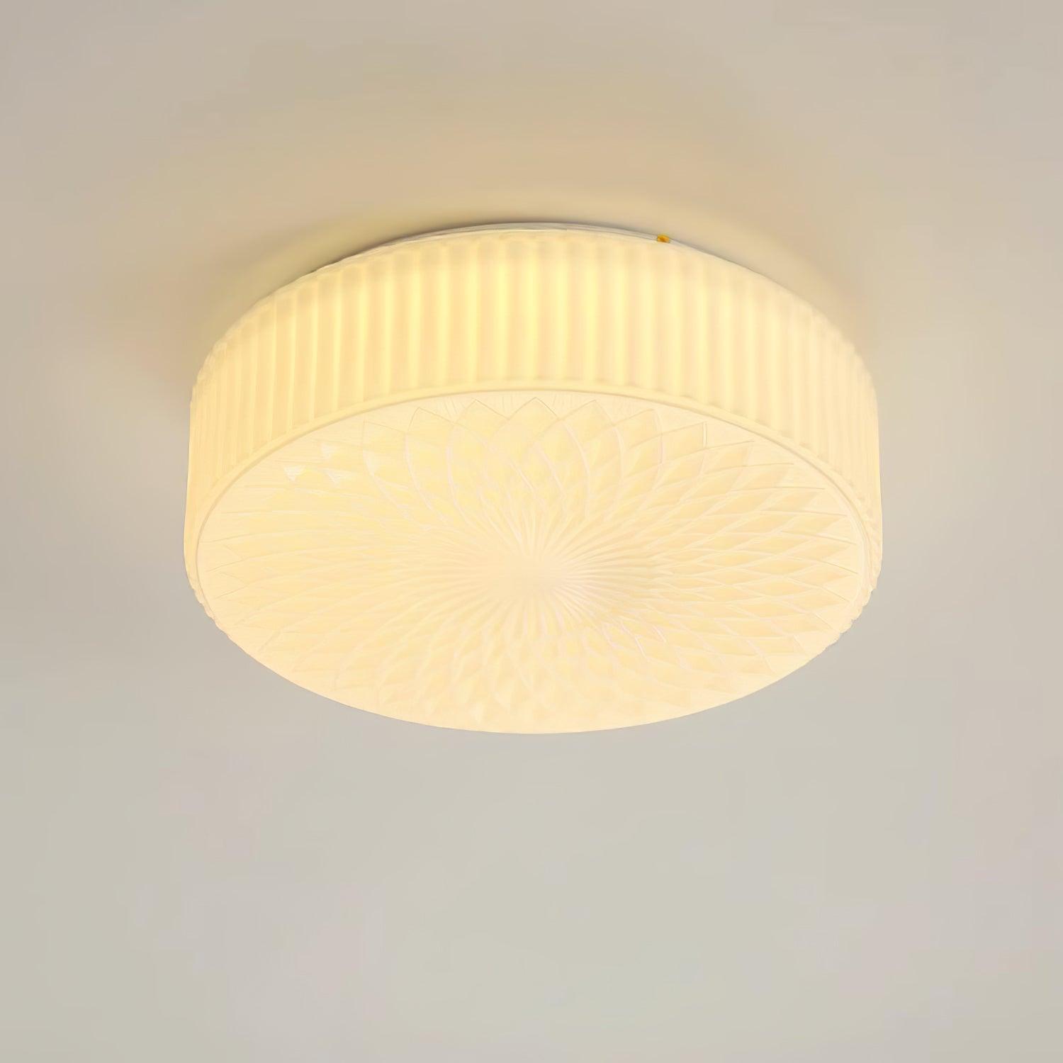 Modern Souffle Round Glass Flush Mount Ceiling Light for Bedroom and Living Room