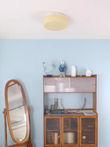 Modern Souffle Round Glass Flush Mount Ceiling Light for Bedroom and Living Room