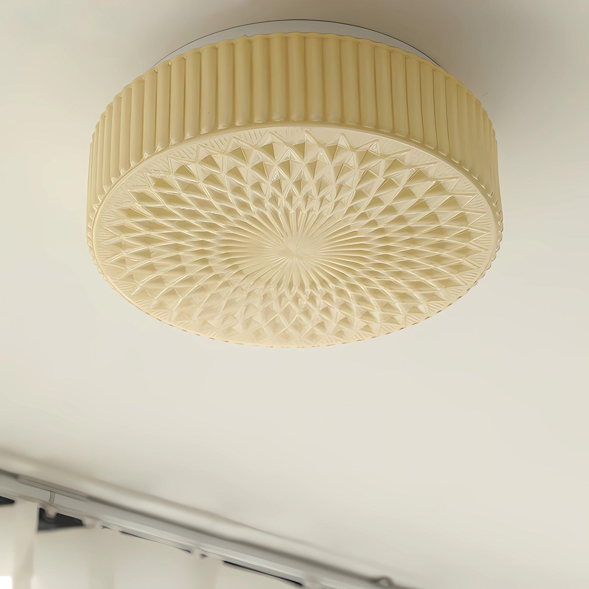 Modern Souffle Round Glass Flush Mount Ceiling Light for Bedroom and Living Room