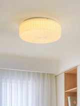 Modern Souffle Round Glass Flush Mount Ceiling Light for Bedroom and Living Room