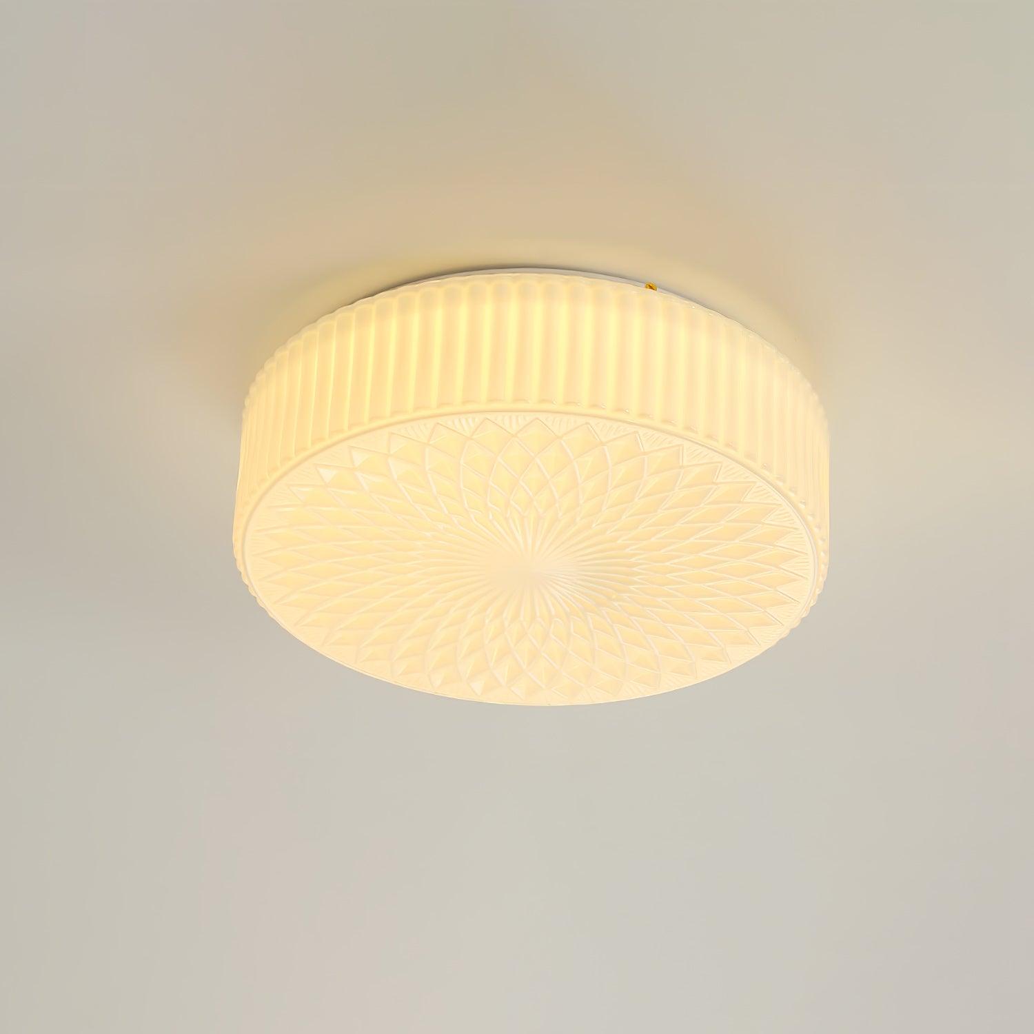 Modern Souffle Round Glass Flush Mount Ceiling Light for Bedroom and Living Room