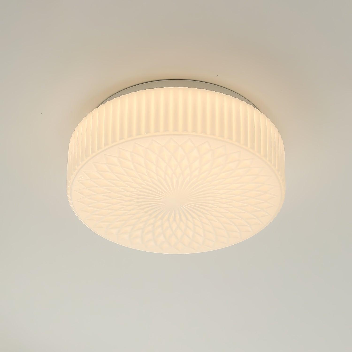 Modern Souffle Round Glass Flush Mount Ceiling Light for Bedroom and Living Room
