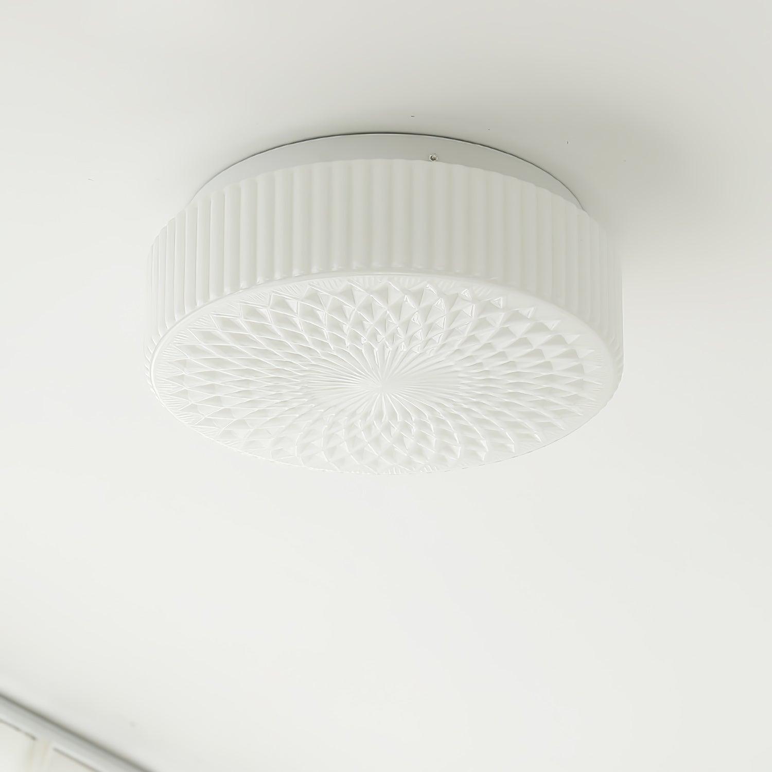 Modern Souffle Round Glass Flush Mount Ceiling Light for Bedroom and Living Room