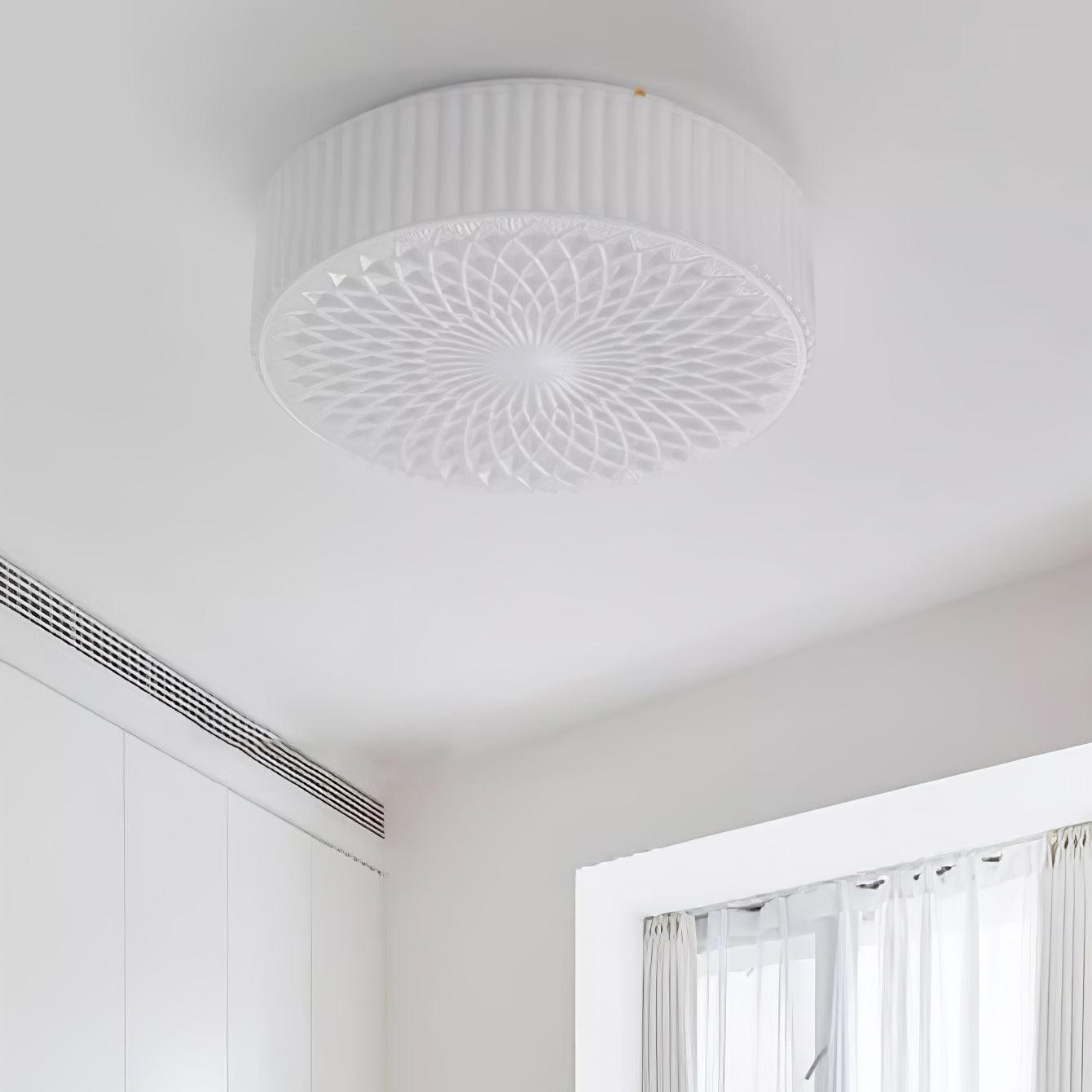 Modern Souffle Round Glass Flush Mount Ceiling Light for Bedroom and Living Room
