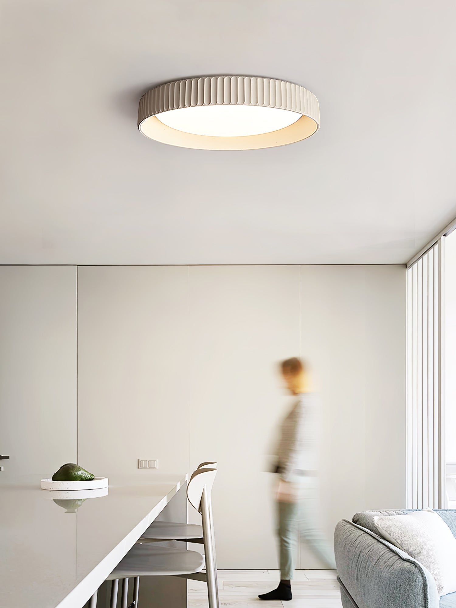 modern-round-ribbed-acrylic-led-flush-mount-ceiling-light-in-resin-frame