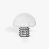 Modern Space Age Mushroom Table Lamp with Chrome Finish and White Glass Shade