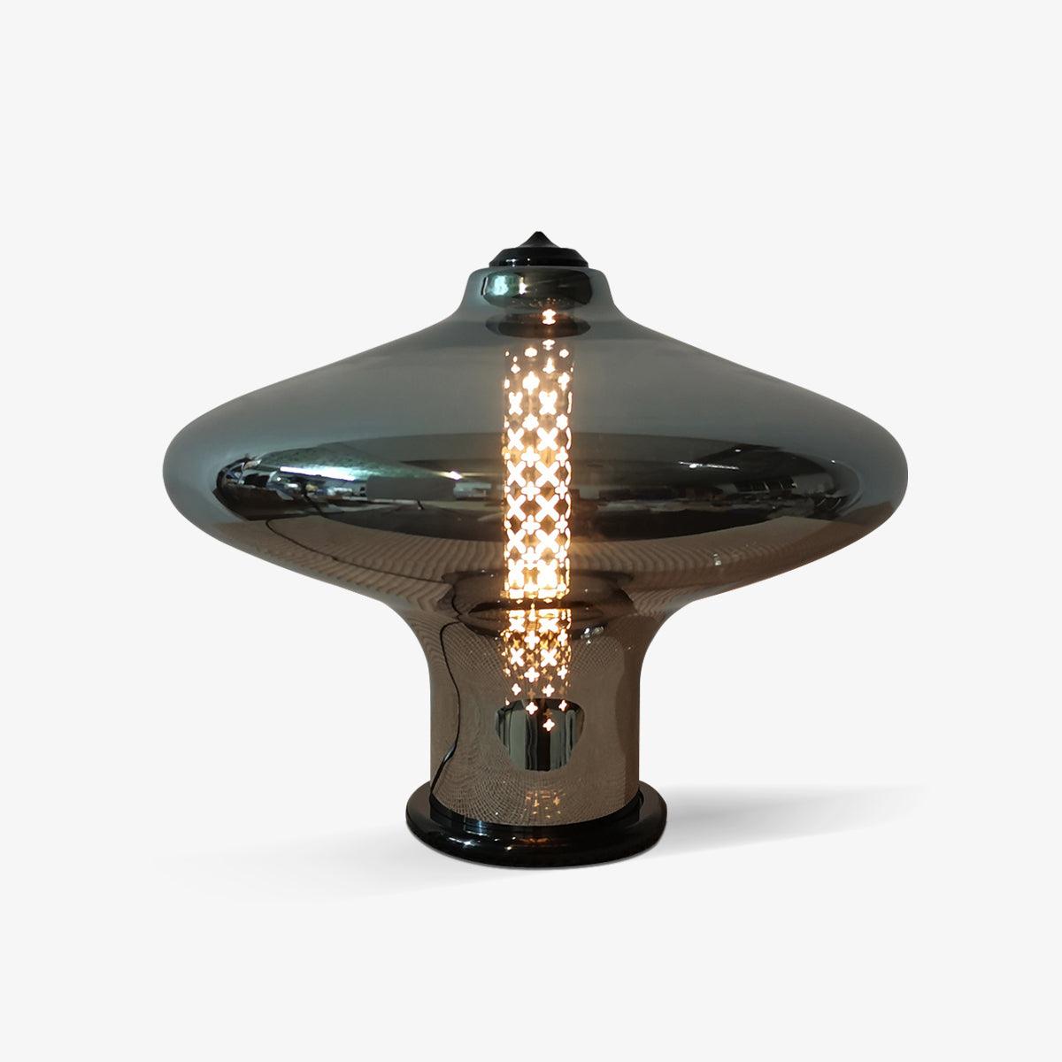Modern Space Age Glass Table Lamp with Integrated LED for Home Office and Living Room