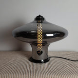 Modern Space Age Glass Table Lamp with Integrated LED for Home Office and Living Room