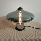 Modern Space Age Glass Table Lamp with Integrated LED for Home Office and Living Room