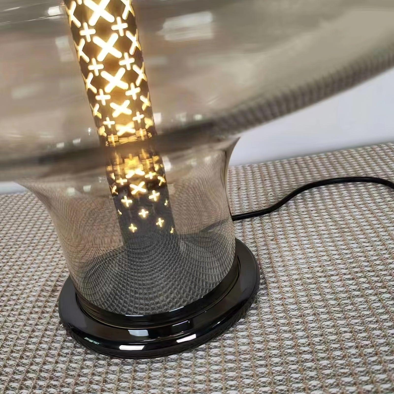 Modern Space Age Glass Table Lamp with Integrated LED for Home Office and Living Room