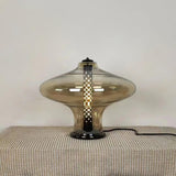 Modern Space Age Glass Table Lamp with Integrated LED for Home Office and Living Room