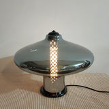 Modern Space Age Glass Table Lamp with Integrated LED for Home Office and Living Room