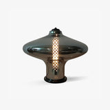 Modern Space Age Glass Table Lamp with Integrated LED for Home Office and Living Room
