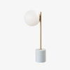 Modern Sphere and Stem Table Lamp with Gold Finish and Marble Base for Elegant Office and Home Lighting