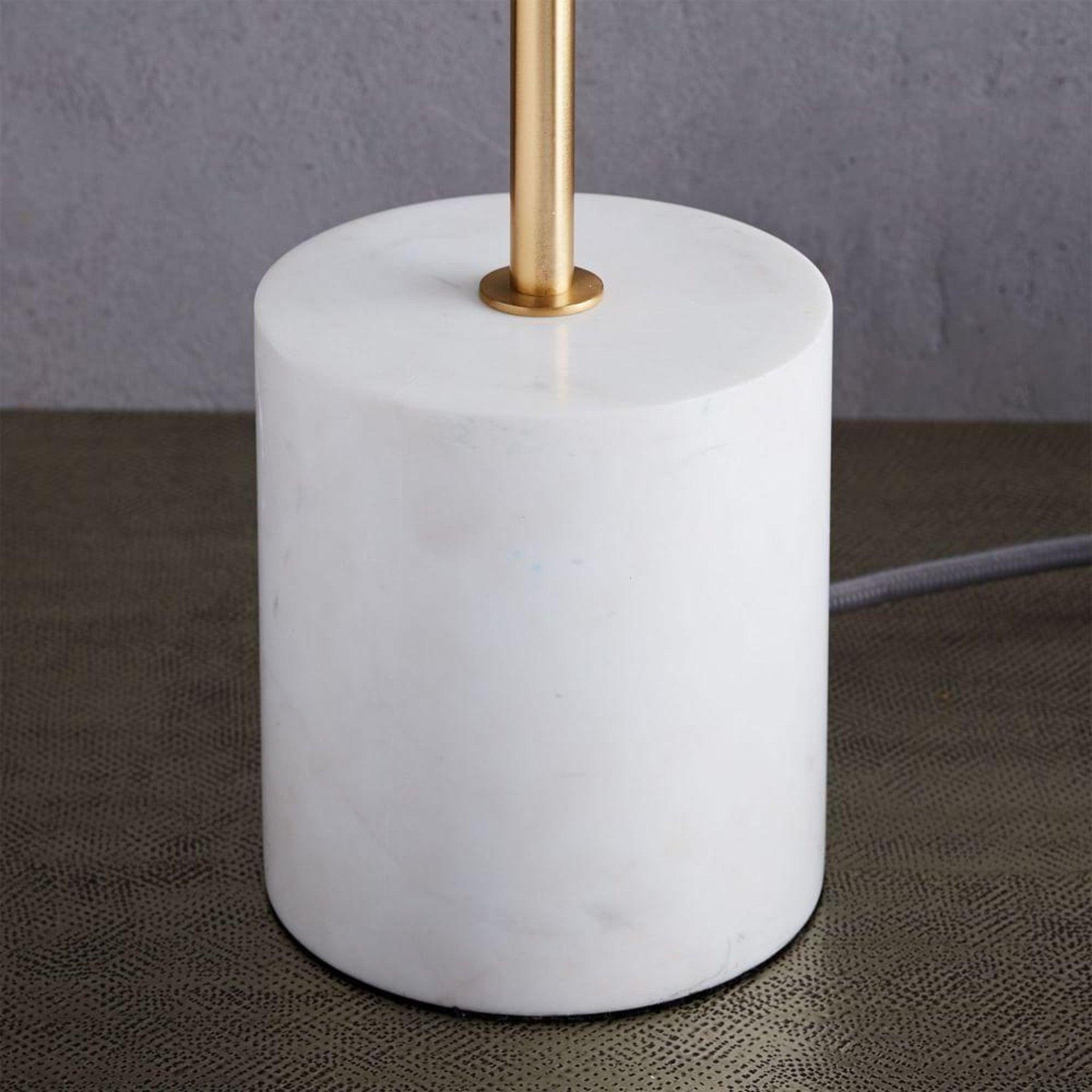 Modern Sphere and Stem Table Lamp with Gold Finish and Marble Base for Elegant Office and Home Lighting