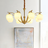 mid-century-modern-spherical-brass-chandelier-with-white-glass-globe-light-fixture