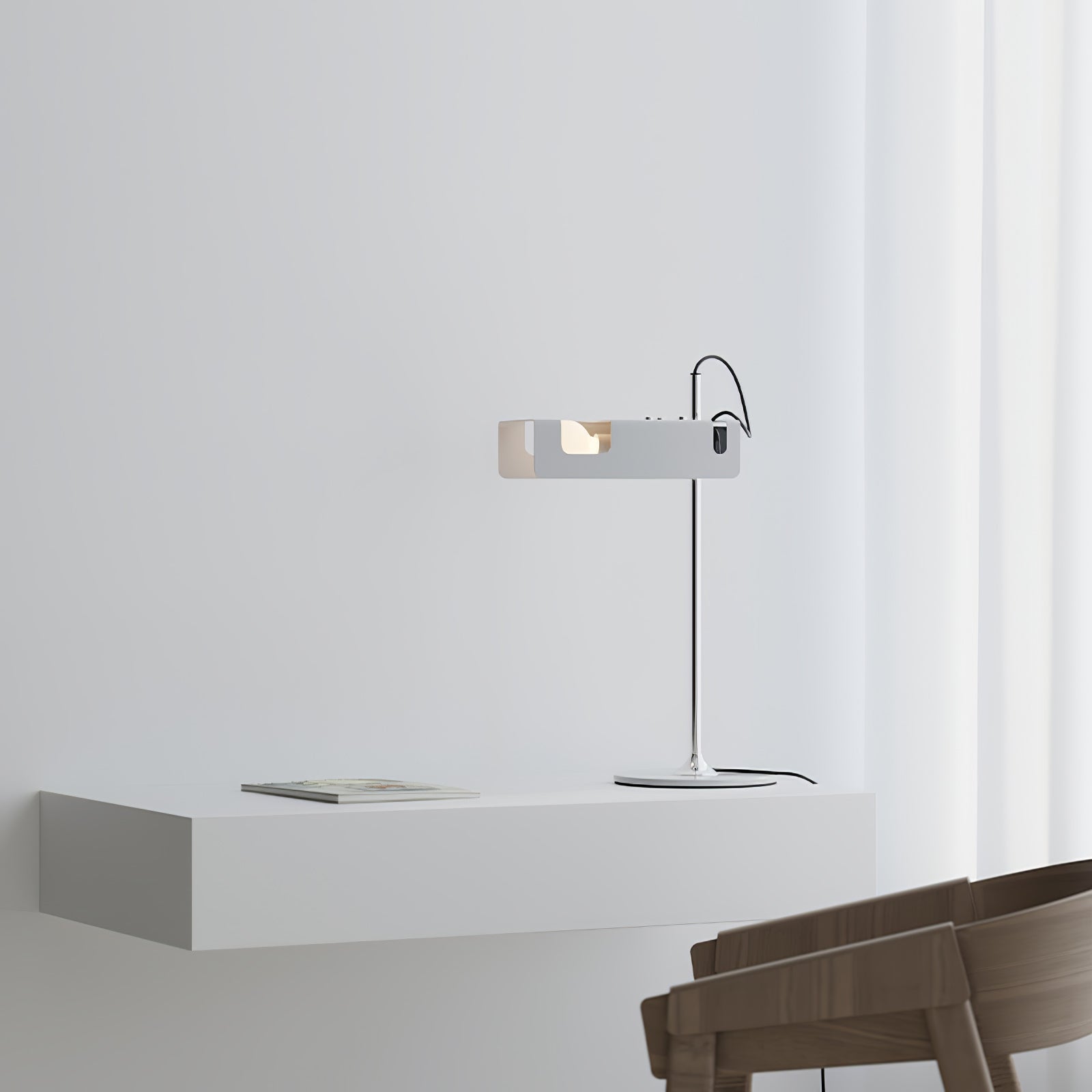 Modern Spider Metal Adjustable Table Lamp with Tilting Spotlight for Bedroom Nightstand or Desk