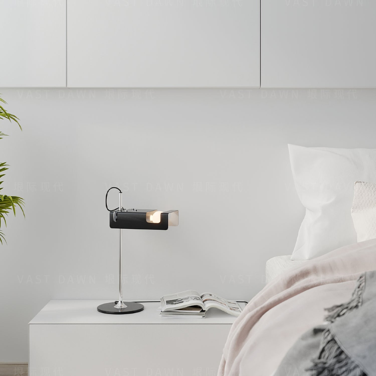 Modern Spider Metal Adjustable Table Lamp with Tilting Spotlight for Bedroom Nightstand or Desk