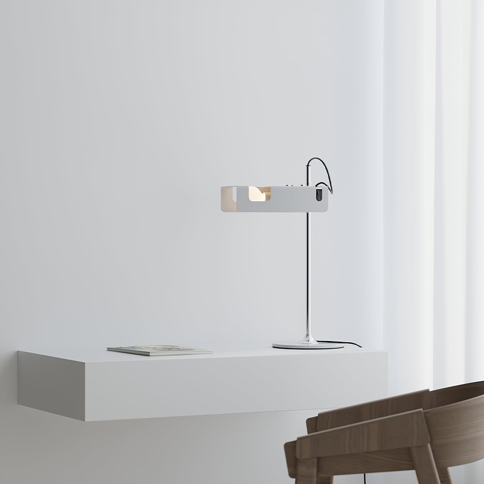 Modern Spider Metal Adjustable Table Lamp with Tilting Spotlight for Bedroom Nightstand or Desk