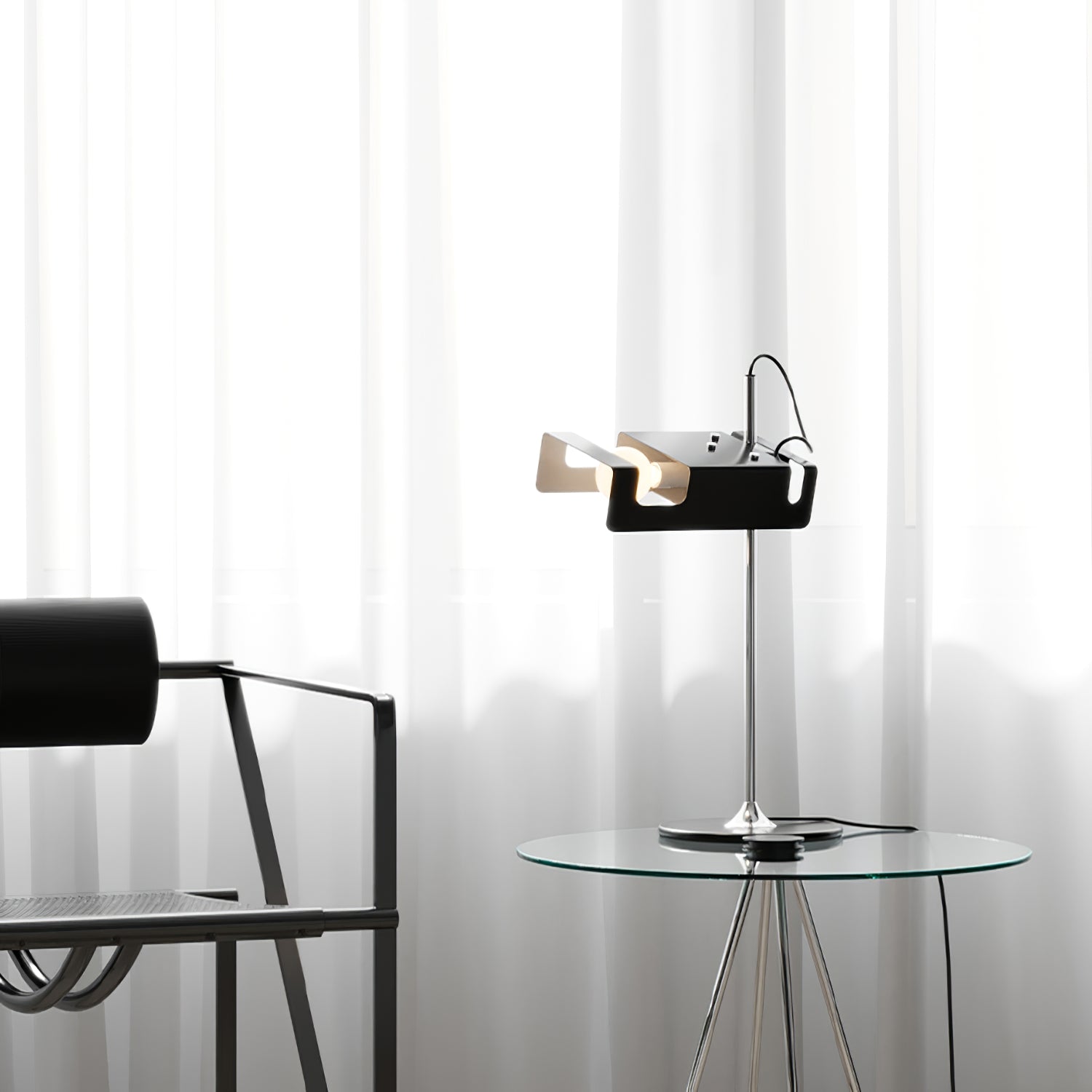 Modern Spider Metal Adjustable Table Lamp with Tilting Spotlight for Bedroom Nightstand or Desk