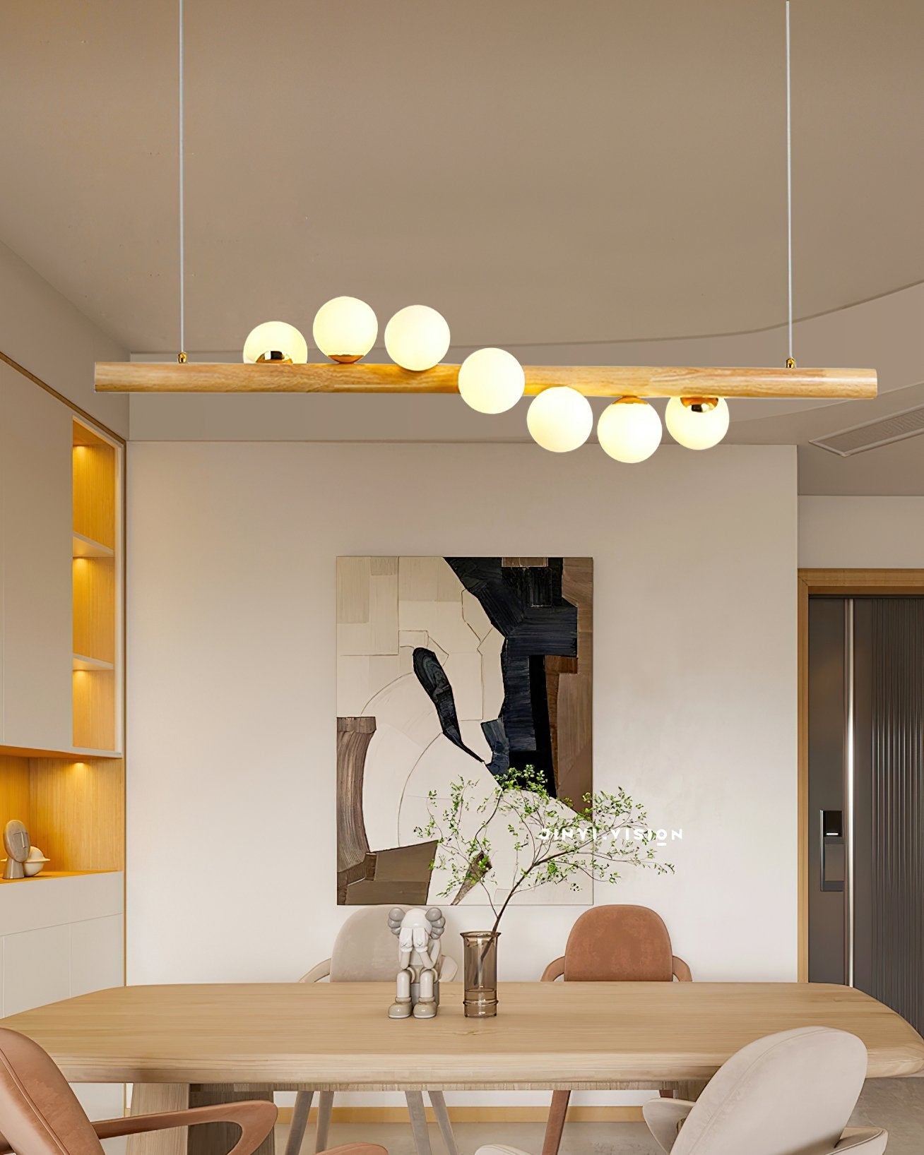 nordic-spiral-glass-ball-chandelier-wood-finish-pendant-light-for-dining-room