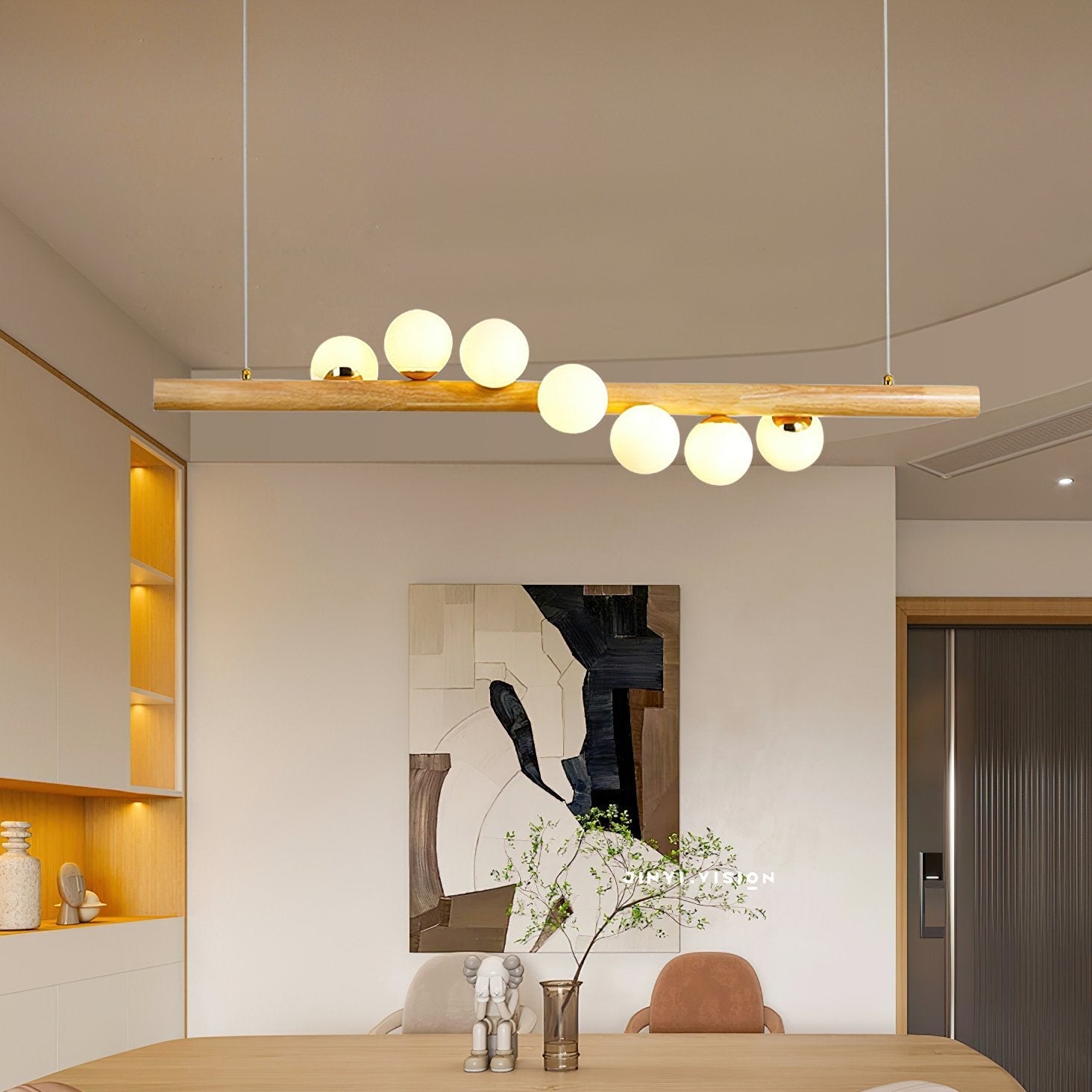 nordic-spiral-glass-ball-chandelier-wood-finish-pendant-light-for-dining-room