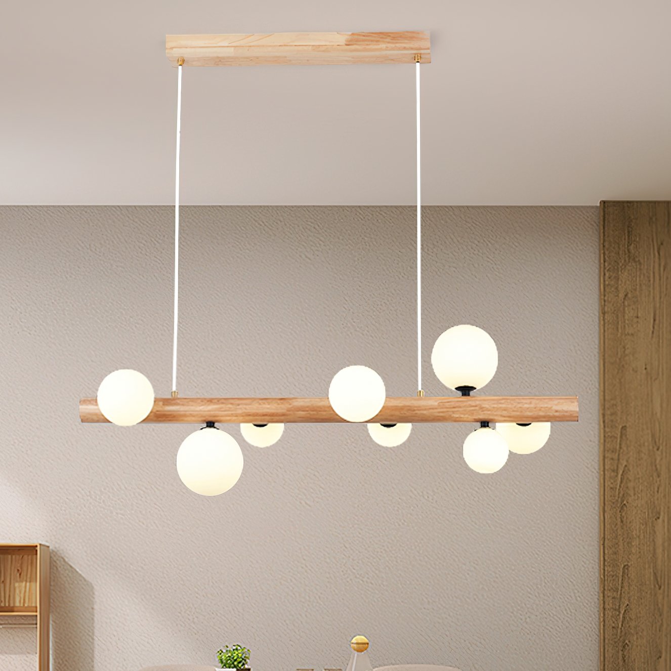 nordic-spiral-glass-ball-chandelier-wood-finish-pendant-light-for-dining-room