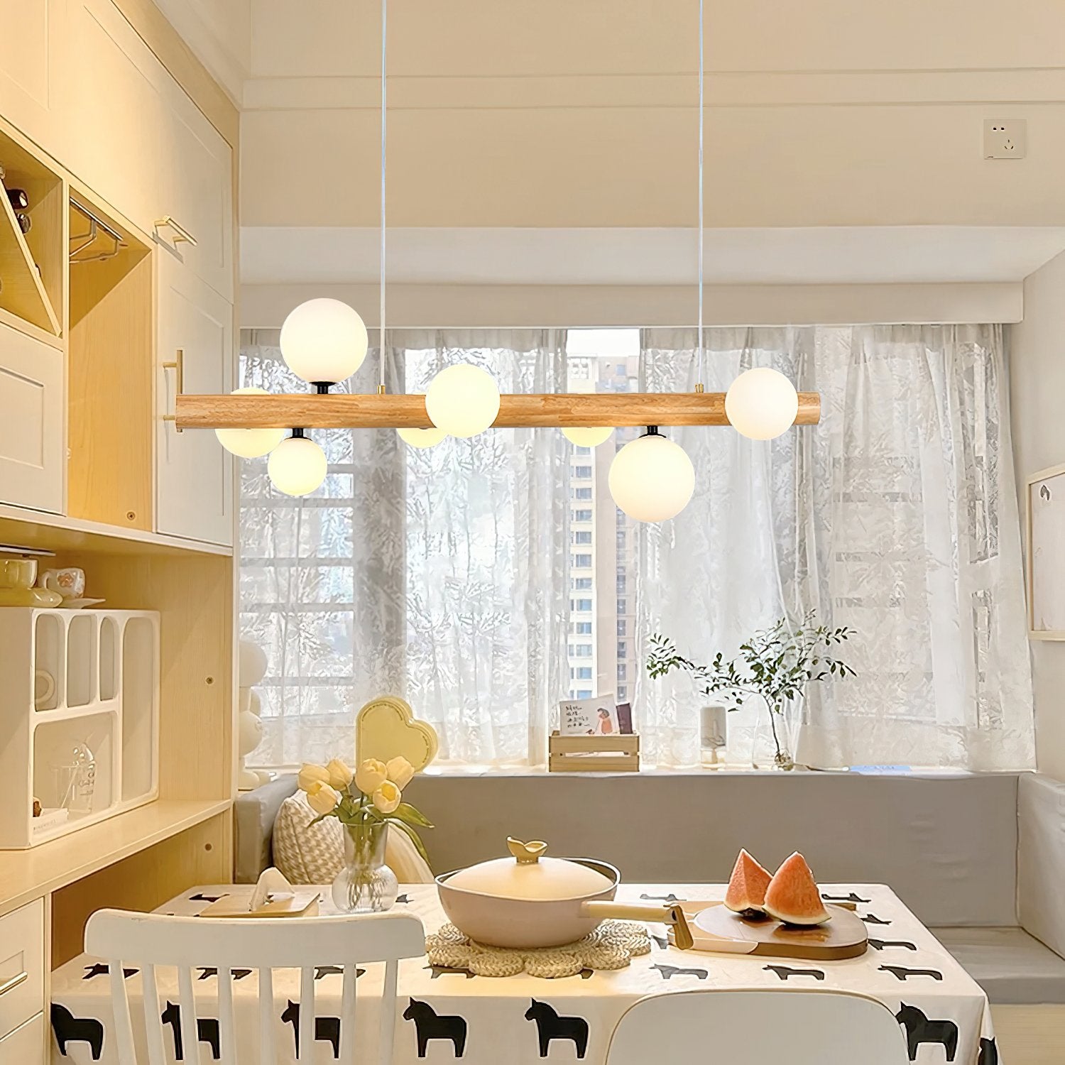 nordic-spiral-glass-ball-chandelier-wood-finish-pendant-light-for-dining-room